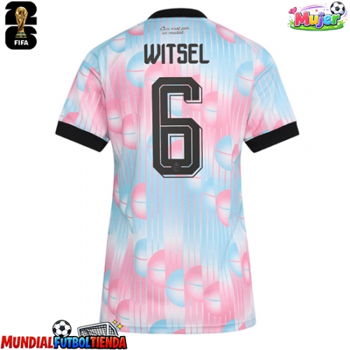 Camiseta Bélgica Axel Witsel #6 Segunda Equipación Replica Mundial 2026 para mujer mangas cortas